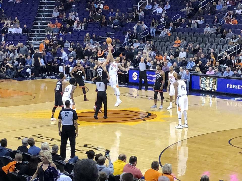 NBA basketball game, Toronto Raptors in Phoenix Arizona playing the Suns, December 2017 in the then named Talking Stick Resort Arena