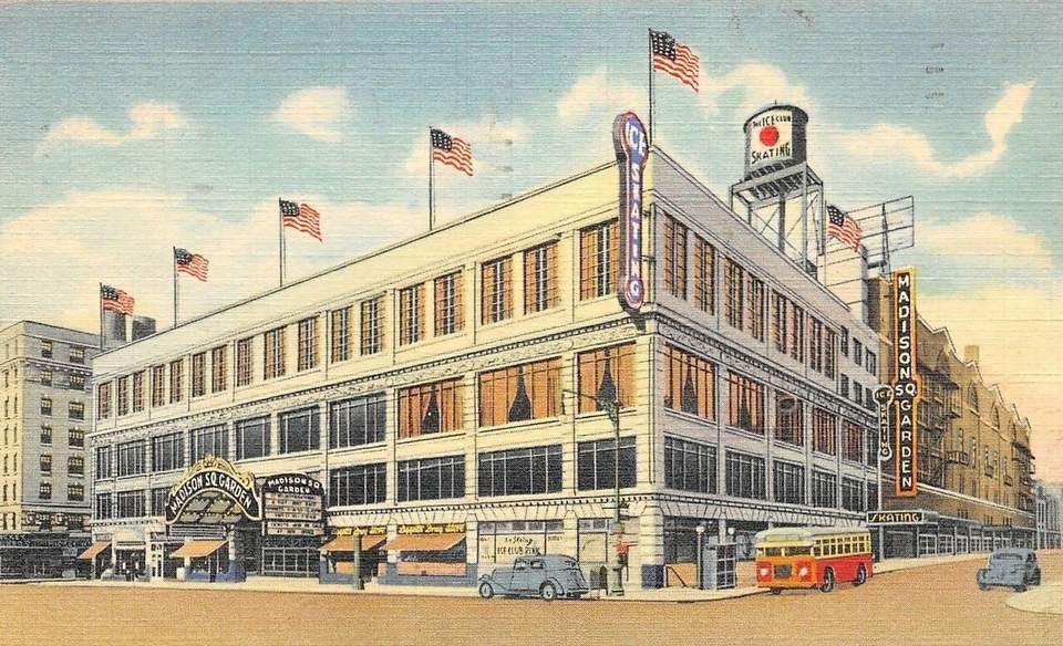 A 1941 postcard depicting the third Madison Square Garden