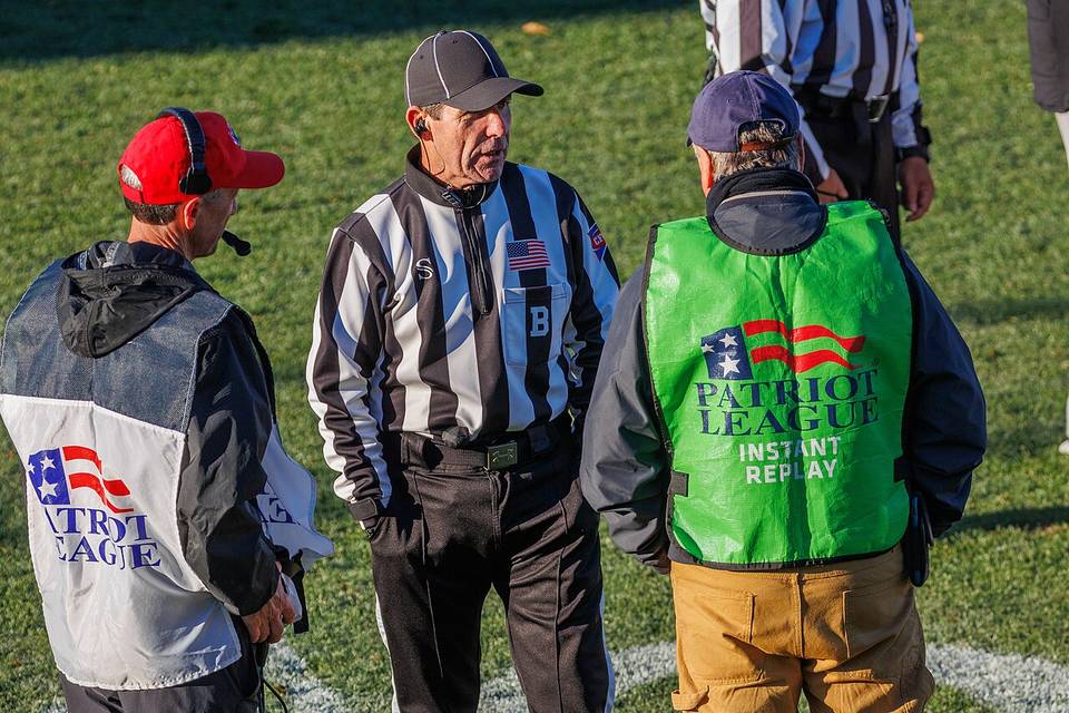 Patriot League football officials and referee
